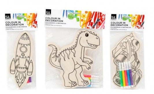 Colour Your Own Wooden Decoration + Pens 20cm