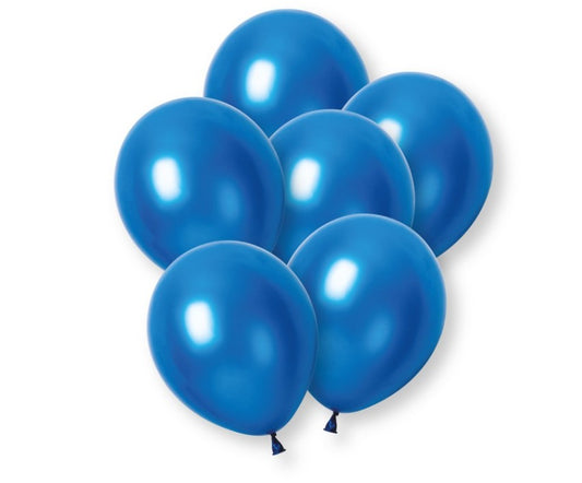 12" Latex Balloons 8ct Blue Pearl Premium