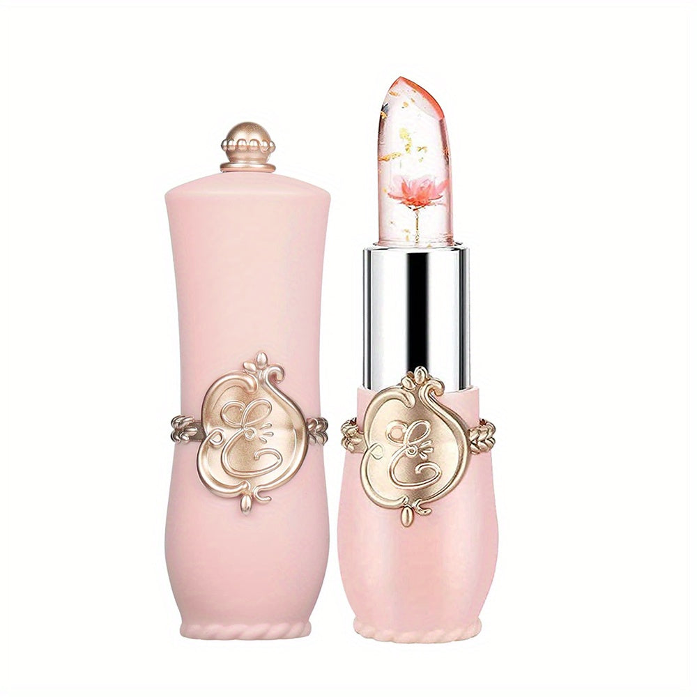 Crystal Dry Flower Jelly Lipstick, Magic Temperature Color Changing Lip Balm, Long Lasting Nourishing Moisturizing Lip Gloss Valentine's Day Gifts