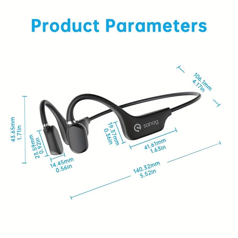 Sanag A5X True Bone Conduction Earphone Open Ear Wireless Sport Headphones High Quality Headset 3D Stereo Sound