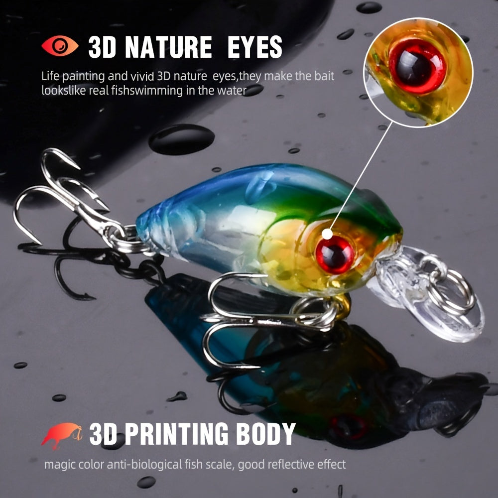8pcs Crankbait Minnow Lure Set, Floating Artificial Fishing Lures, Topwater Baits
