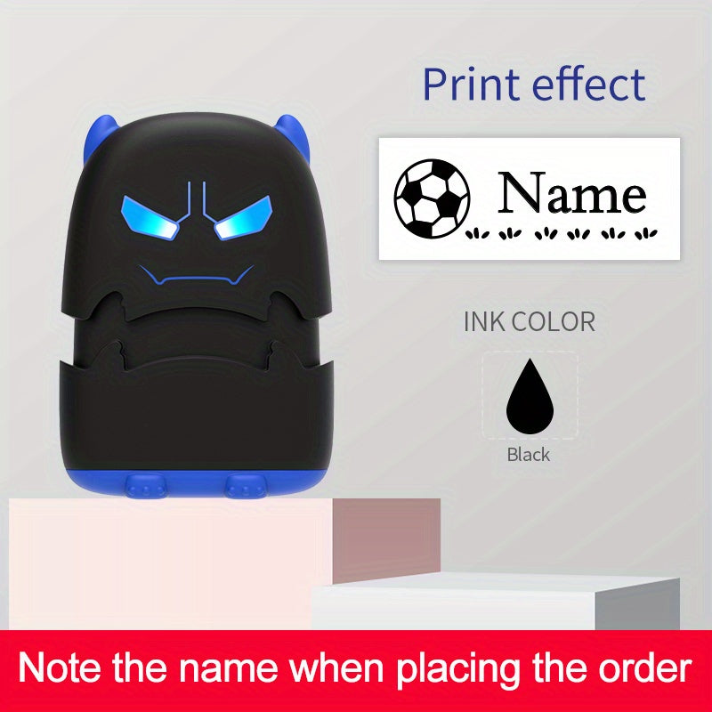 1pc Black Baby Name Stamp Custom-made DIY Gift for Children Seal Student Clothes Chapter Not Easy to Fade Security Cute Monsters Toy