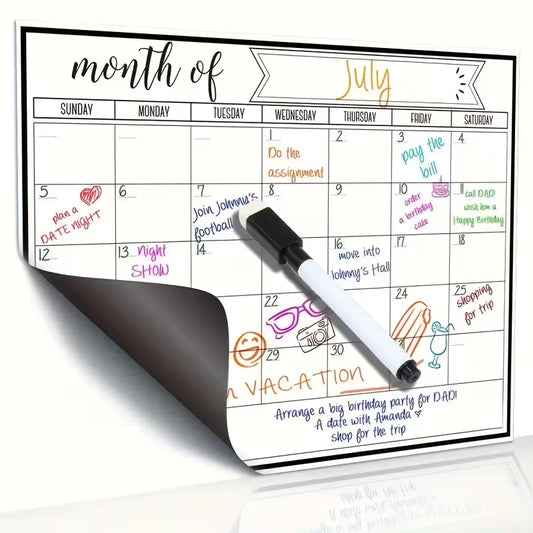 Magnetic Fridge Calendar And 1pc Magnetic Blackboard Pen