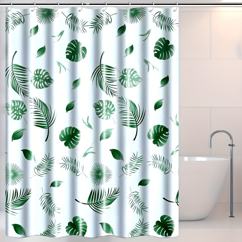 One Tropical Flower Shower Curtain with Hook, Shower Mat with Pad Ring, Bathroom Decoration, and Durable Bath Curtain, Bathroom Partition, Room Decor, Best for Christmas