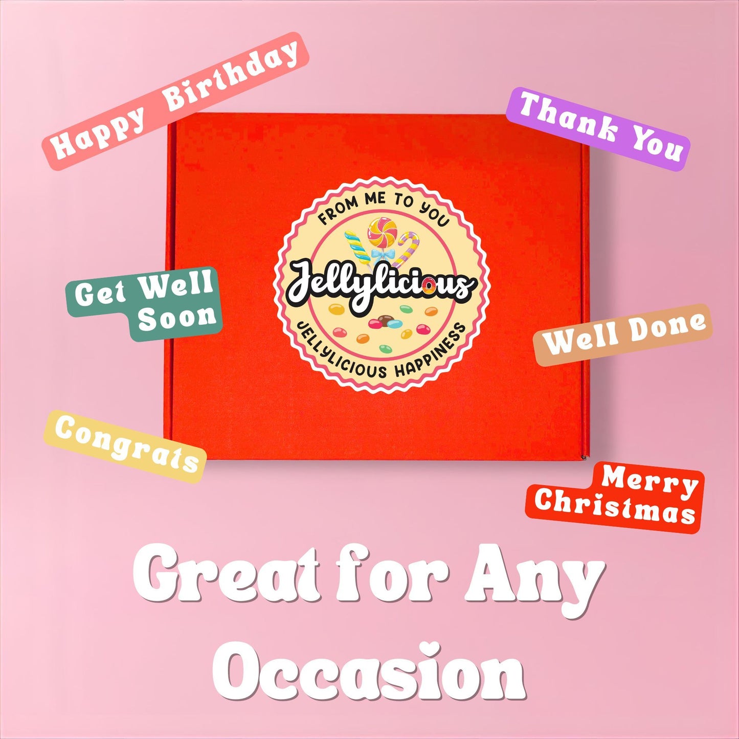 Jellylicious 1kg Fizzy Sweet Gift Box – Luxury Pick & Mix Candy Hamper – Jelly & Sour Sweets – Sealed for Freshness – Christmas, Secret Santa, Valentine’s Day, Birthday, Movie Night, Father’s Day, Get Well, Giftin
