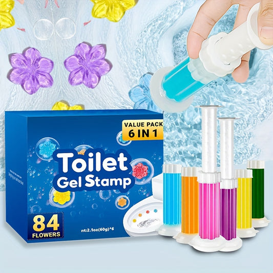Flower Toilet Gel Stamp | 6 Packs Toilet Scent Fresheners | Toilet Fresheners Gel Toilet6 PacksToilet Gel Stamp