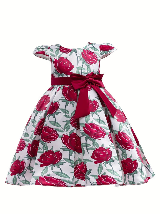 Children Eden 3-10 Years Girls Rose Print Dress