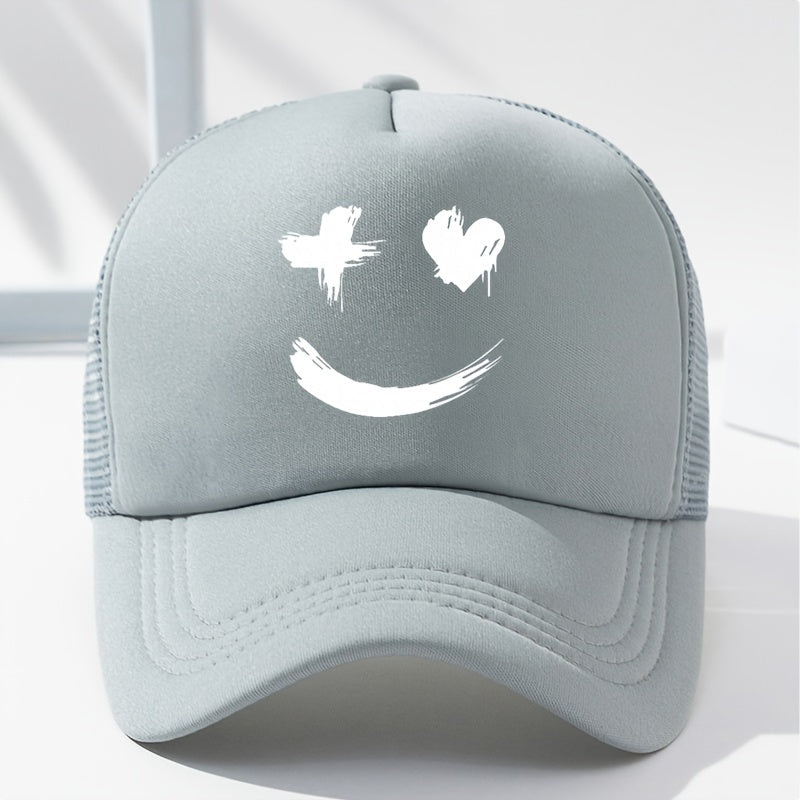 Cartoon Print Baseball Cap Summer Sunshade Mesh Peaked Cap