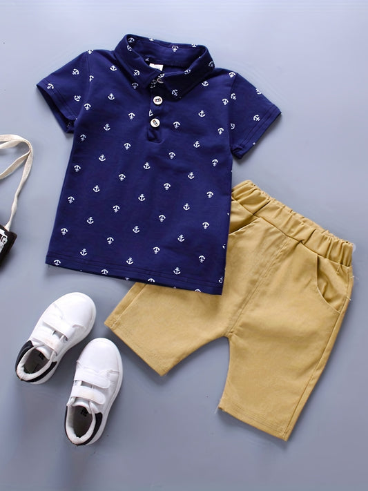 Boys' Summer Short Sleeve Set, New  Breathable Two-Piece Outfit for Toddlers, Perfect for Outdoor