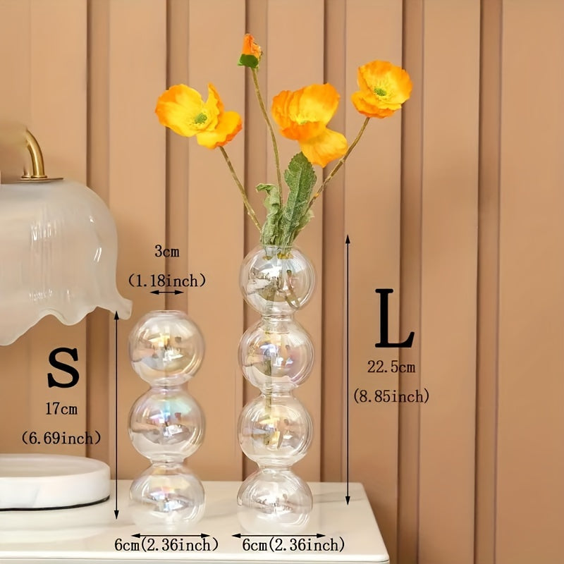 Chic Glass Bubble Vase - Transparent, Artistic Design for Home Decor | Perfect for Bedroom, Living Room & Dining Table | Nordic-Inspired Minimalist Centerpiece