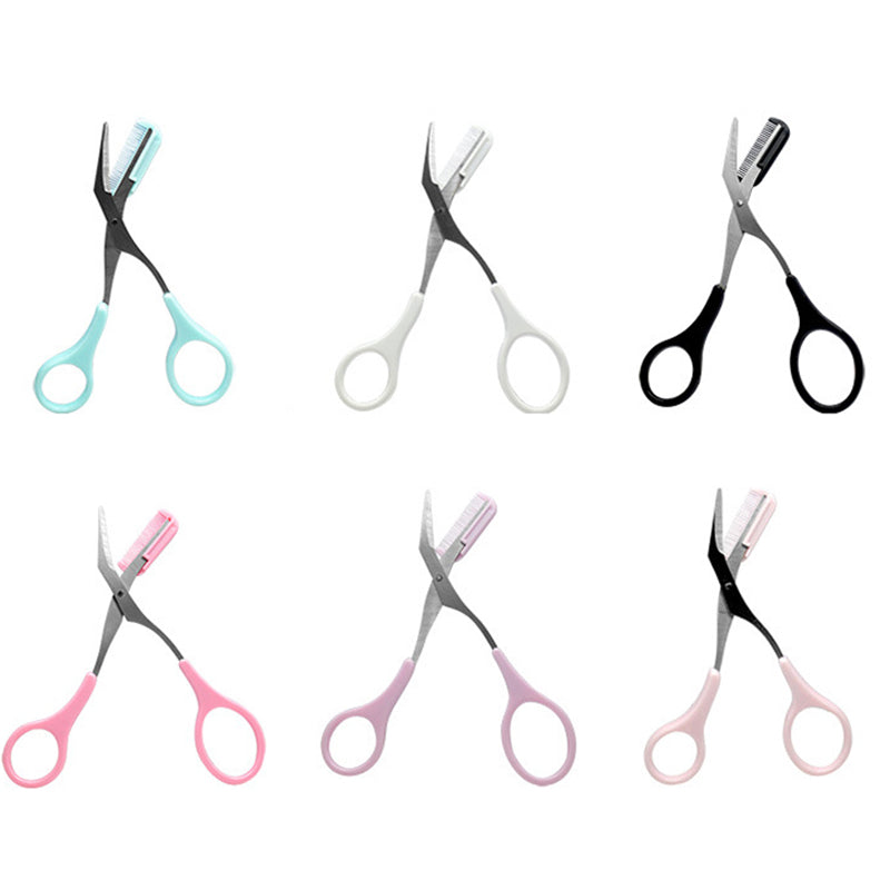 Eyebrow Trimmer Scissor with Comb Facial Hair Removal Grooming Shaping Shaver Cosmetic Makeup Accessories, Eyebrow Grooming Kit, Scissers for Eyebrow, Eyebrow Kit for Women, Eyebrow Stamp Kit Set, Eyebrow Clippers
