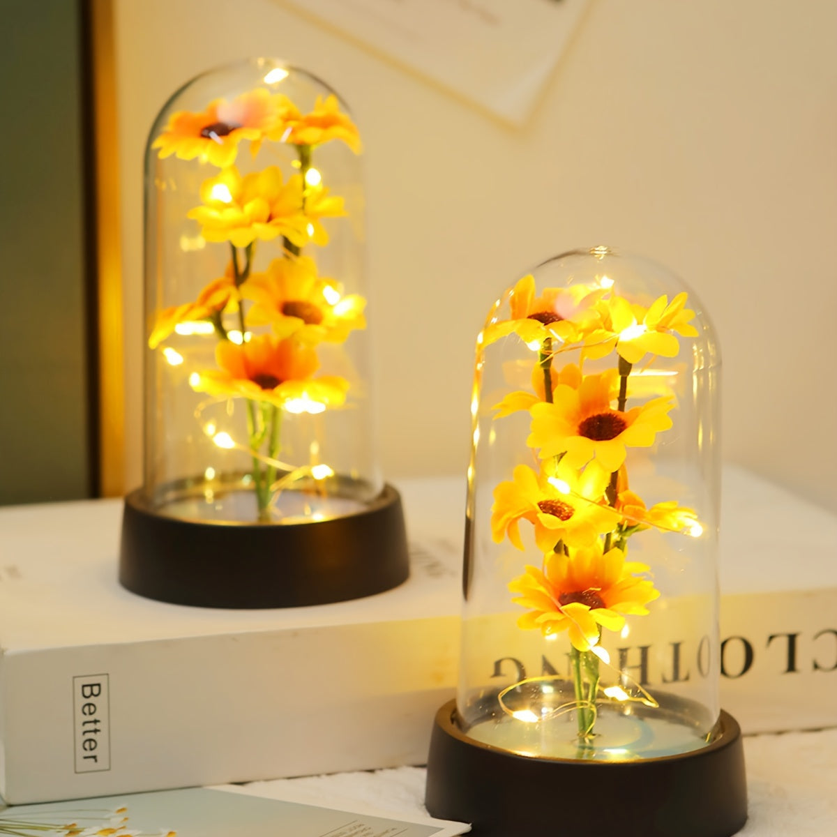 1pc Simulated Sunflower Decorative Night Light, Valentine's Day, Mother's Day, Anniversary, Weddings Gifts, Desktop, Bedside/Wall Cabinet Flower Decorative Light