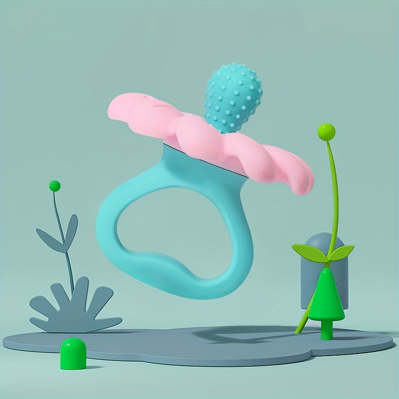 [Easy-to-Hold] Silicone Teether Toy for Youngsters | Easy-to-Hold | Flower Design | Teething | Girls | Christmas Gift