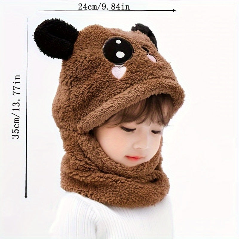 1pc Girl's Autumn Winter Cute Thickened Warm Plush Baby Ear Protection Hat