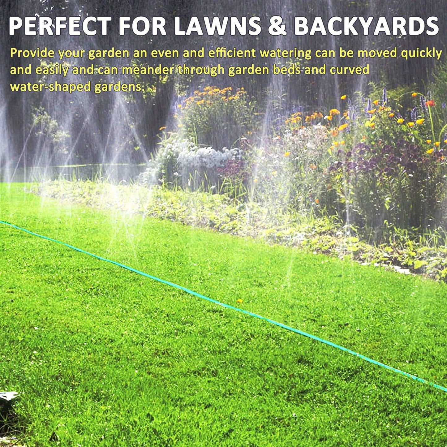 Versatile Sprinkler & Soaker Garden Hose – 70% Water Savings, Lightweight & Flexible, Ideal for Lawns, Flower Beds & Narrow Spaces, Green, Durable PVC Material, Plant Conservation|Dualfunction Hose|Lightweight Sprinkler, Sp