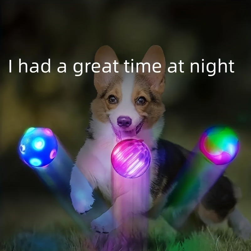 1pc Light Up Bouncy Ball Toy For Dogs, Glow Jumping Glow-in-the-Dark Bouncing Vibrating Bouncy Balls For Chasing And Playing Chewable Flashing Interactive Toys, Dogs' Favourite