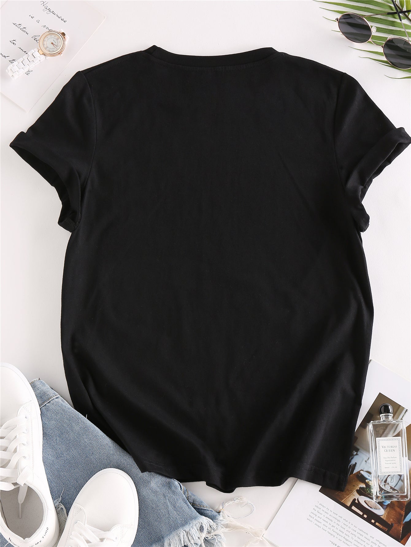 Letter Print Crew Neck T-shirt, Casual Loose Short Sleeve Summer T-Shirts Tops, Women's Clothing