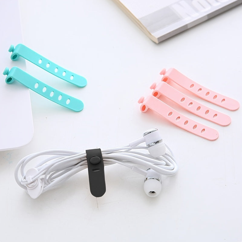 6-Pack Silicone Strap Organizer: Keep Your Earphones, Chargers & Data Cables Neatly Stored & Easily Accessible!