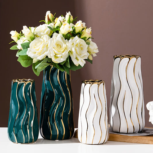 1pc Modern And Simple Ceramic Vase For Flower Arrangement, Suitable For Dining Table, Entrance, TV Cabinet, And Living Room Decoration