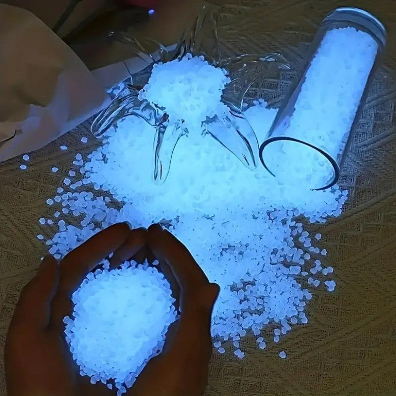 1000pcs/bag Garden Gardening Aquarium Viewing Fluorescent Small Gravel Broken Vase Hourglass Luminous Sand Fluorescent Particles, 25g