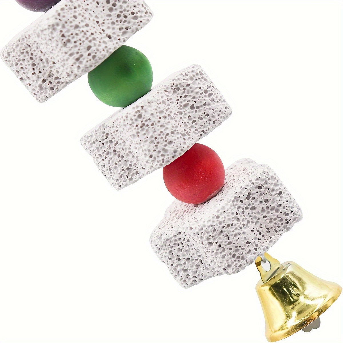 Engaging Flower-Shaped Parrot Toy with Bell: Cage-Friendly, Beak Grinding Mineral Stone for Healthy & Entertained Birds