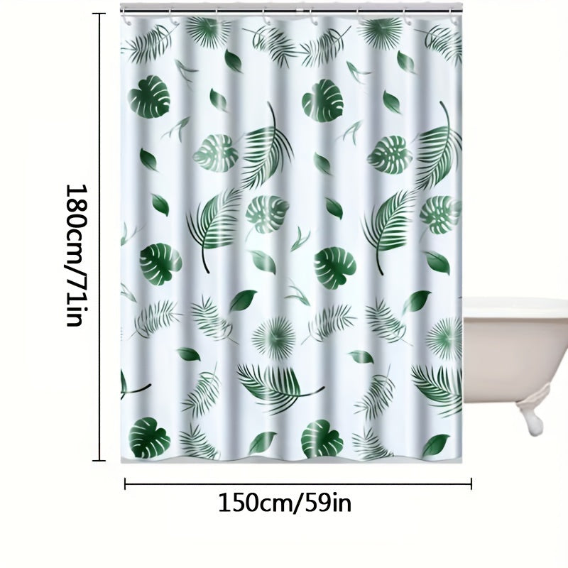 One Tropical Flower Shower Curtain with Hook, Shower Mat with Pad Ring, Bathroom Decoration, and Durable Bath Curtain, Bathroom Partition, Room Decor, Best for Christmas