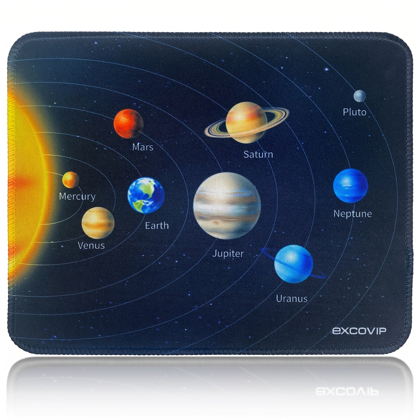 EXCOVIP Cute Anime Mouse Pad for The Solar System, Small Size with Stitched Edges, Suitable for Laptops And Keyboards, Medium Size, Non-Slip, Large for Study And Office Use, Item 9461