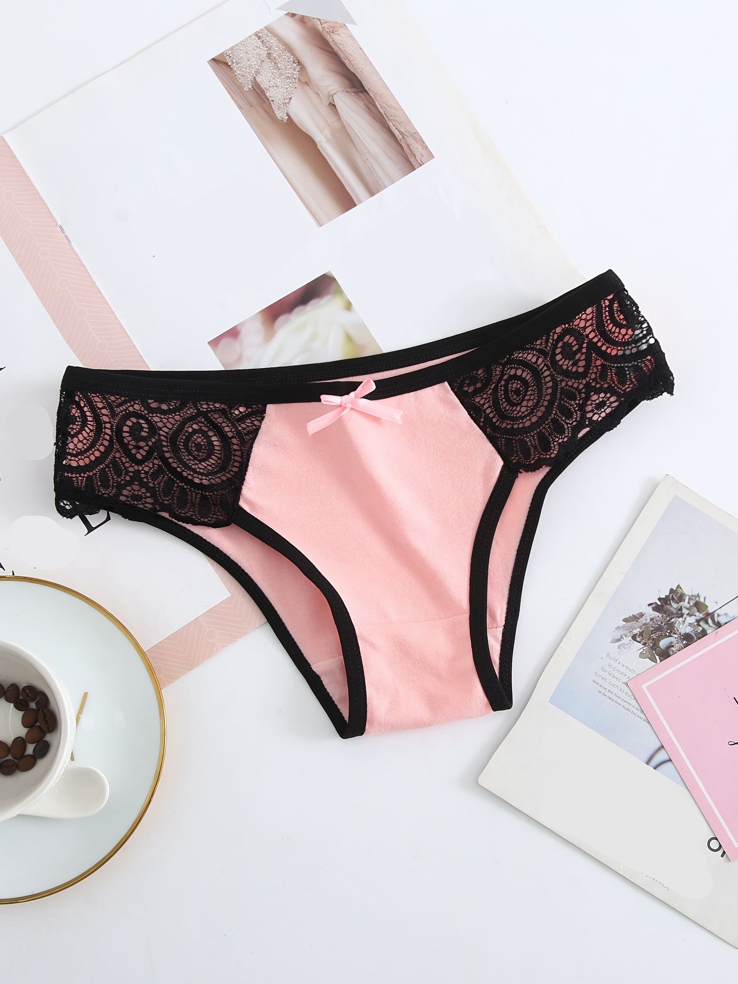 6pcs Contrast Lace Sexy Women's Panties
