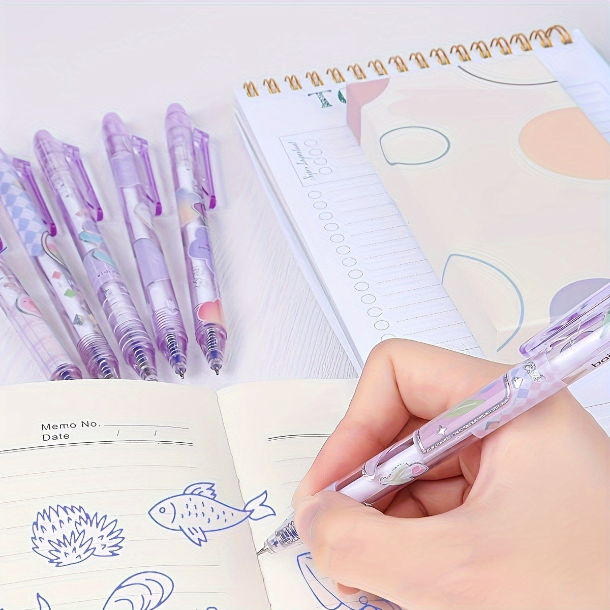 6pcs Erasable Gel Ink Pens Retractable Pens Cute Flower Pens 0.5mm Fine Point Pen Make Mistakes Disappear,Office School Pens (black And Blue Ink-Tulip)