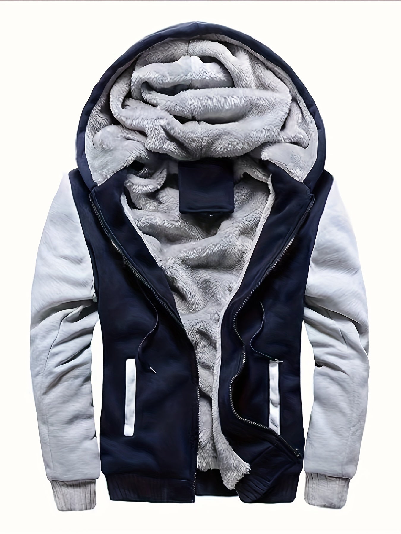 Mens Winter Insulated Zip Up Hooded Jacket - Thick & Padded for Ultimate Warmth, Stylish & Comfortable, High-Performance Best Seller - Ideal for Cold Weather