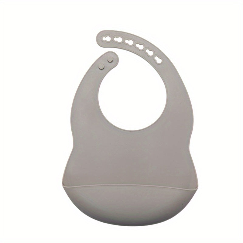 Baby Soft Bib, Simple Plain Color Blank Pattern Adjustable Size Silicone Bib for 1 Year Old +, Christmas, Halloween, Thanksgiving Day Gift Easter Gift