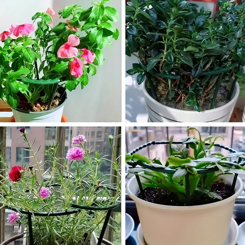 [Popular Choice] 4pcs 9.84in-Plastic Plant Support Pile Frame Greenhouse Arrangement Semicircle Fixed Rod Indoor Flower Plant Vine Climbing Bracket