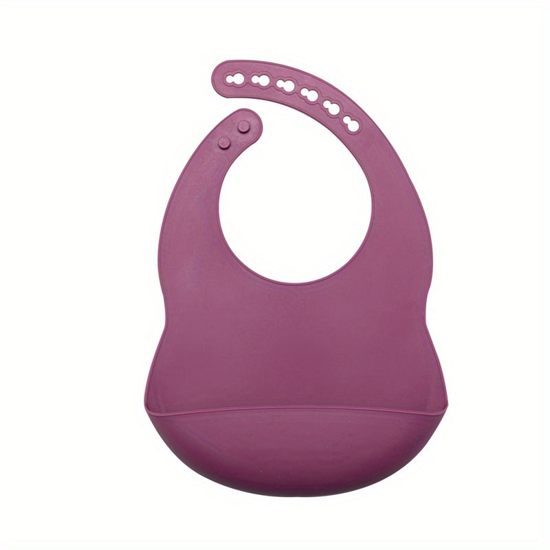 Baby Soft Bib, Simple Plain Color Blank Pattern Adjustable Size Silicone Bib for 1 Year Old +, Christmas, Halloween, Thanksgiving Day Gift Easter Gift