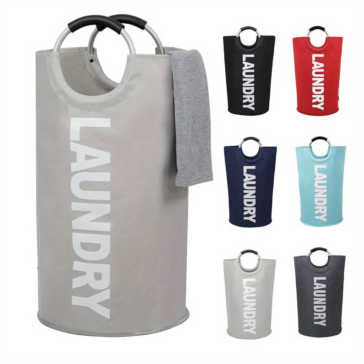 X-Large Laundry Basket, Collapsible Laundry Bag, Freestanding Tall Clothes Hamper, Laundry Hamper, Laundry Bag with Padded Handles, Clothes Hamper Stands Up Well, Collapsible Laundry Basket Easy Storage, Laundry Baskets