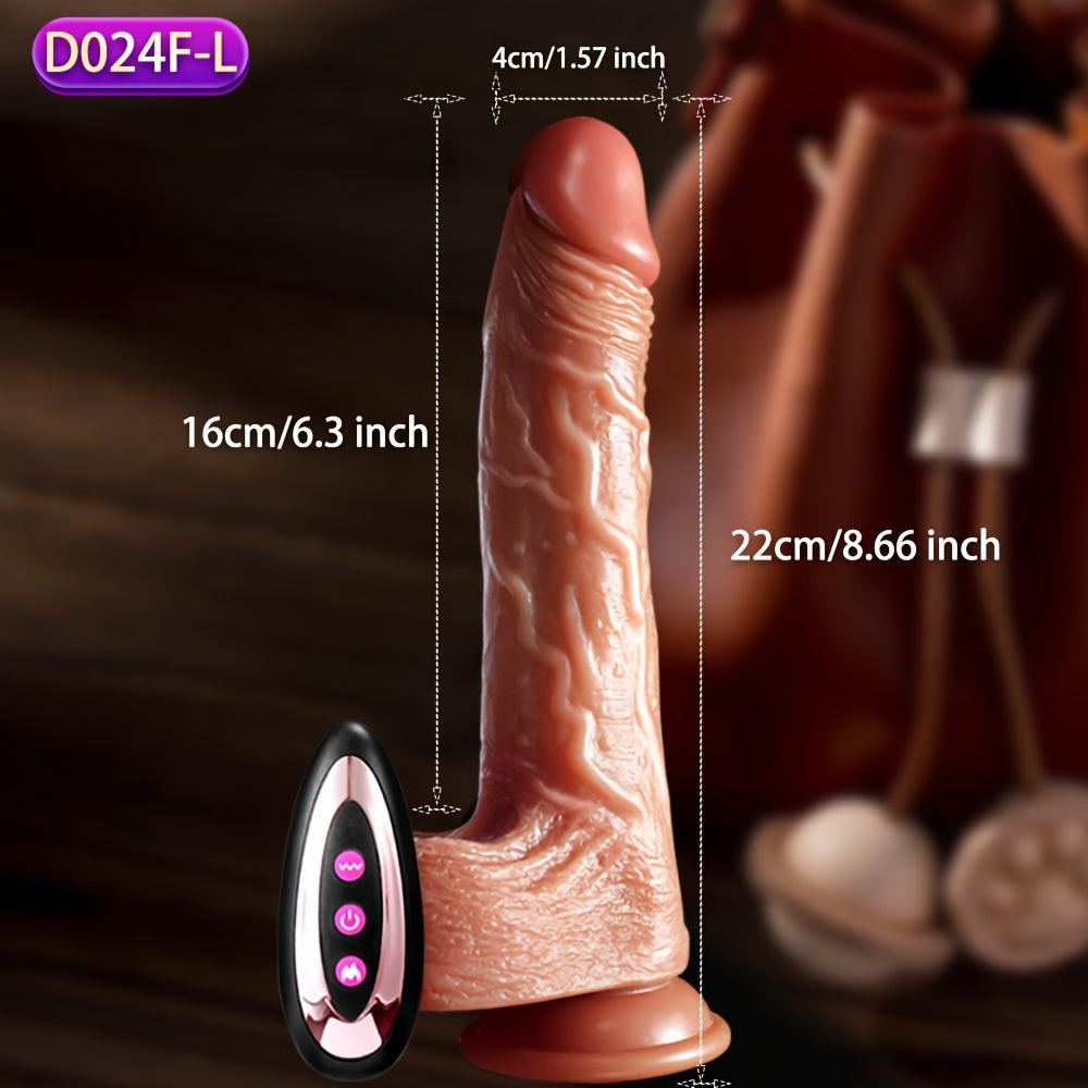 1pc Realistic Silicone Dildo with Suction Cup and Telescopic Vibration, Wireless Infrared Control, Rechargeable Lithium Battery, G-Spot and Anal Play Masturbation Toy for Women