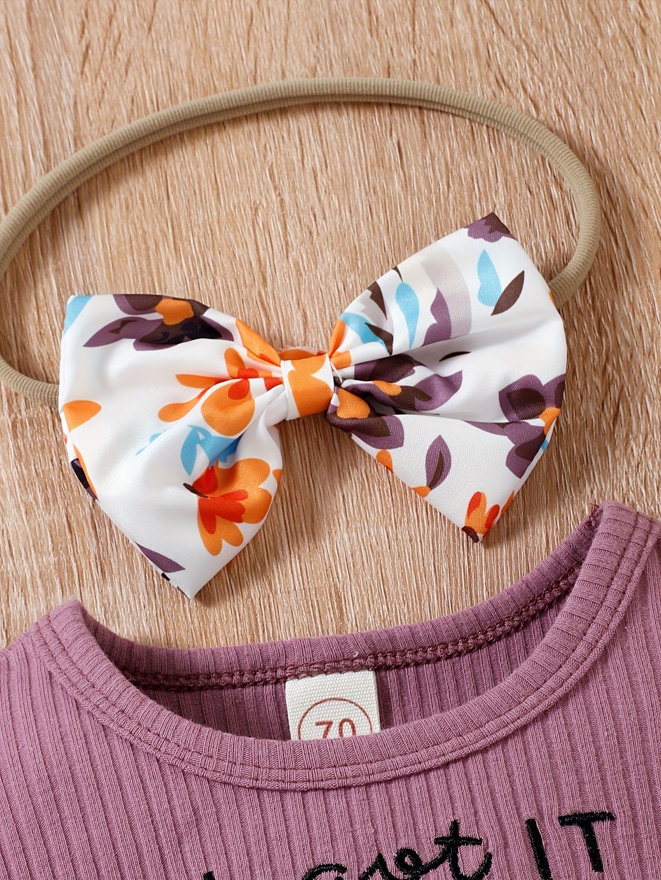 Baby Girls Spring Summer New Floral Skirt Swing Short Sleeve Romper Puffer Coat + Bow Headband Set, Suitable For Outdoor Wear
