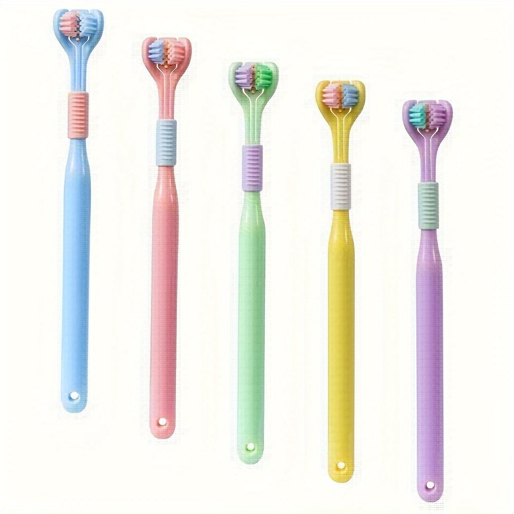 1pc Threesided Soft Bristle Toothbrush, Bristle Travel Toothbrush For Adult, Soft Bristle Toothbrush, Complete Teeth And Gum-Care Great Bristles Clean Each Tooth Soft And Gentle Toothbrush