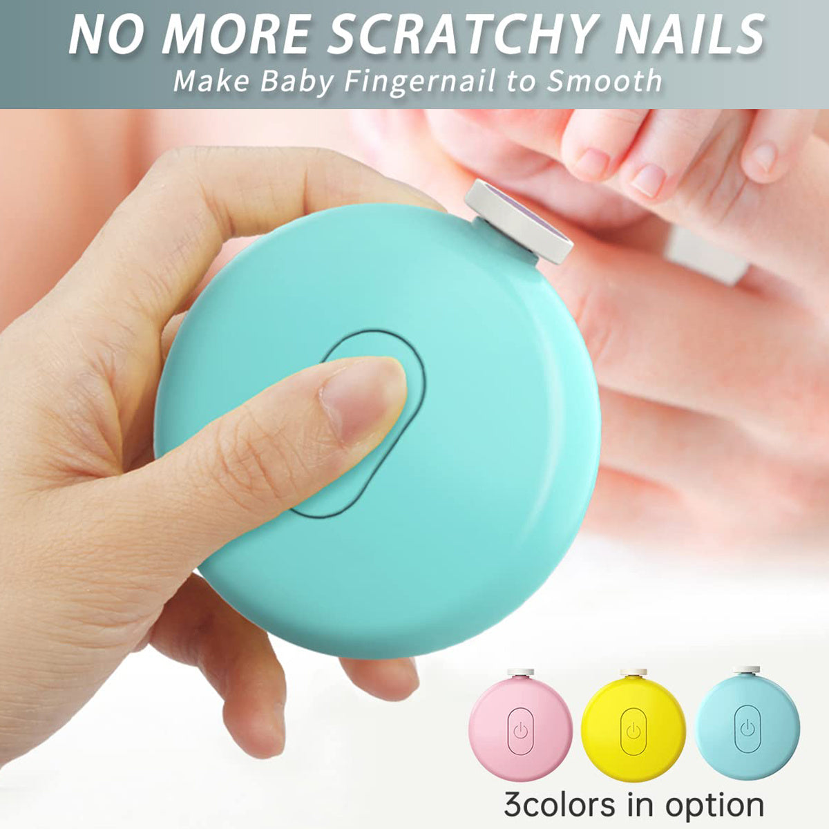 Newborn Safety Electric Nail Trimmer Kit - 6 Replaceable Grinding Heads, Low Noise, Ergonomic Design, Easy to Use for Infants, Children, and Adult Toenails - Perfect for Gentle, Safe, and Precise Nail Care