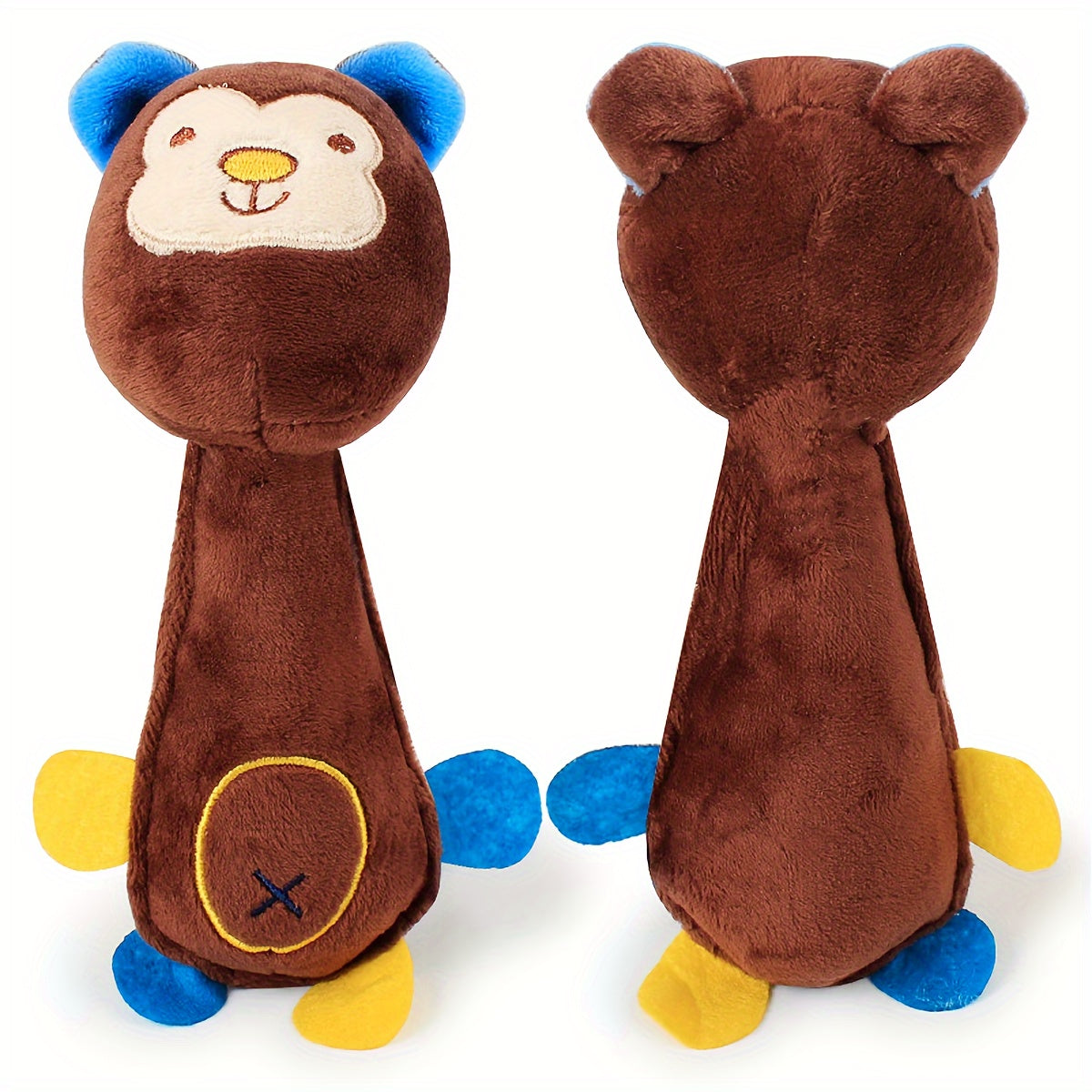 1pc Durable Squeaky Plush Toy for Dogs - Perfect for Grinding Teeth and Interactive Play with Animal Design