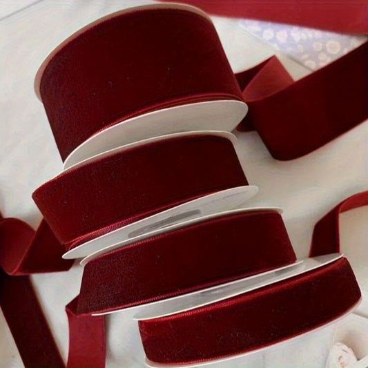 2 Rolls of Velvet Ribbon, Each Roll Size: 4.48 meter *Length 4.48 meter, Suitable for Halloween, Christmas, Birthday Parties, Weddings, Gift Flower Wrapping Bows Handmade Christmas Decoration Costume Sewing Accessories.