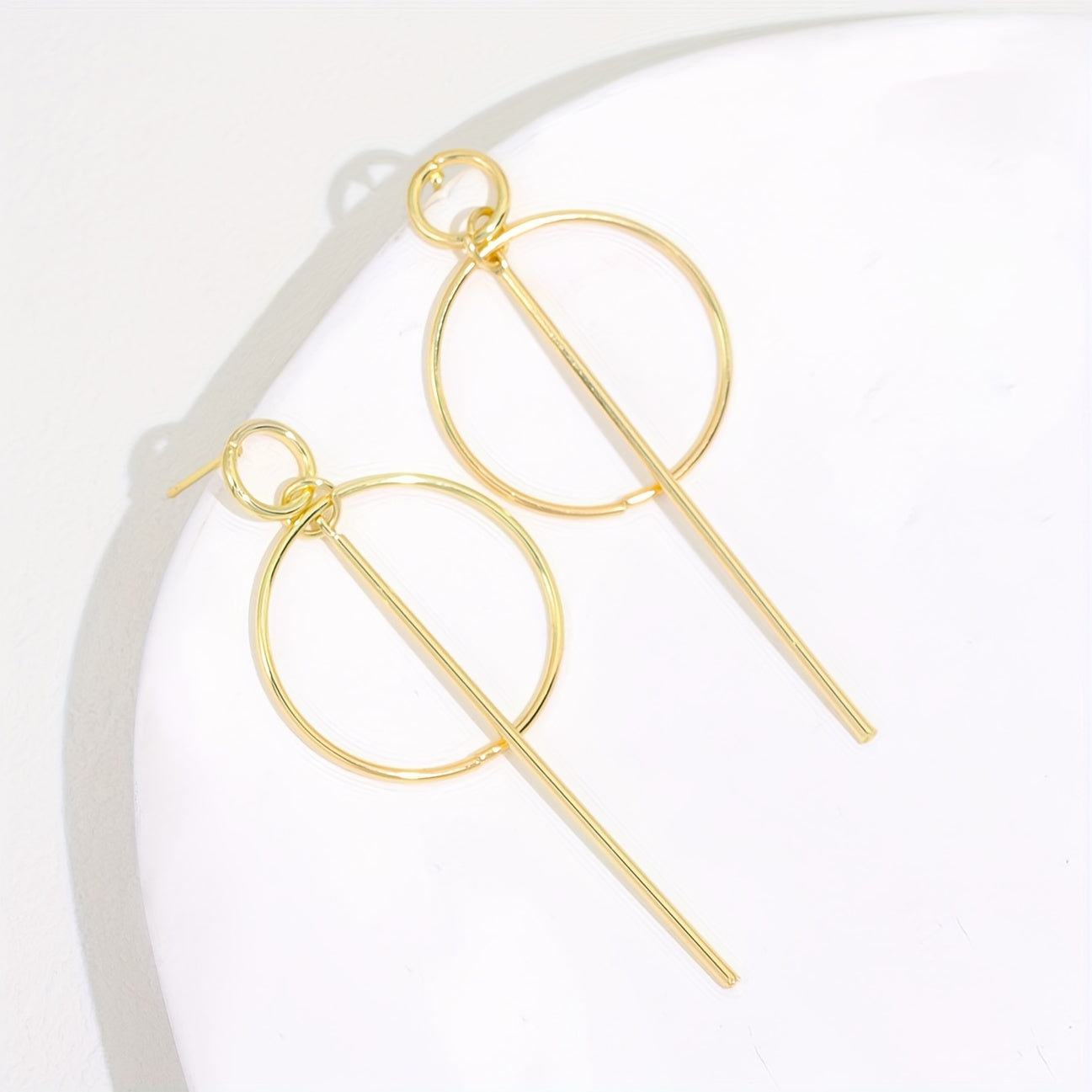 Exaggerated Hollow Geometric Pendants Drop hoop Earrings for Women Big Personality Simple Dangle Earring
