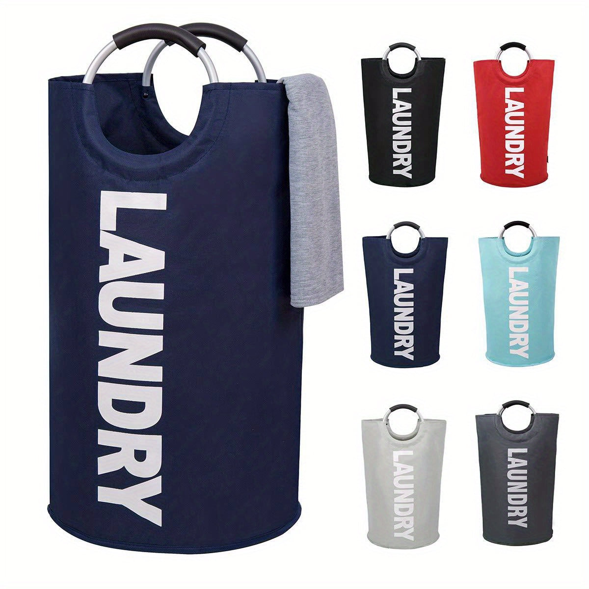 X-Large Laundry Basket, Collapsible Laundry Bag, Freestanding Tall Clothes Hamper, Laundry Hamper, Laundry Bag with Padded Handles, Clothes Hamper Stands Up Well, Collapsible Laundry Basket Easy Storage, Laundry Baskets