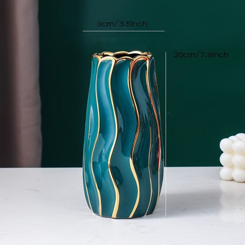 1pc Modern And Simple Ceramic Vase For Flower Arrangement, Suitable For Dining Table, Entrance, TV Cabinet, And Living Room Decoration