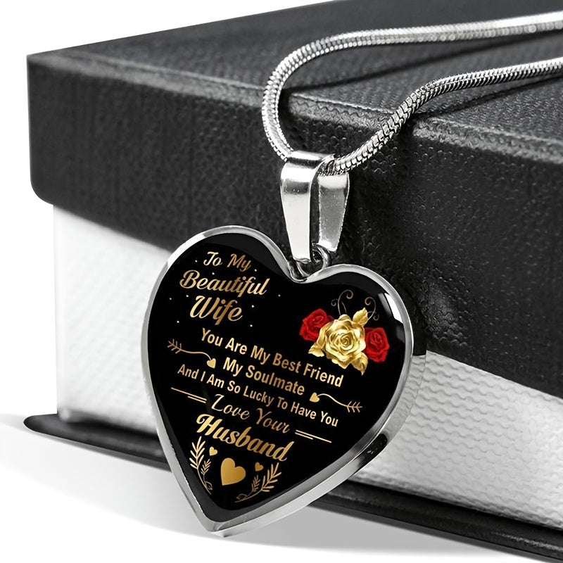 to My Wife You Are My Best Friend I Always Love You Heart Pendant Necklace to Wife Anniversary Birthday Gift From Husband