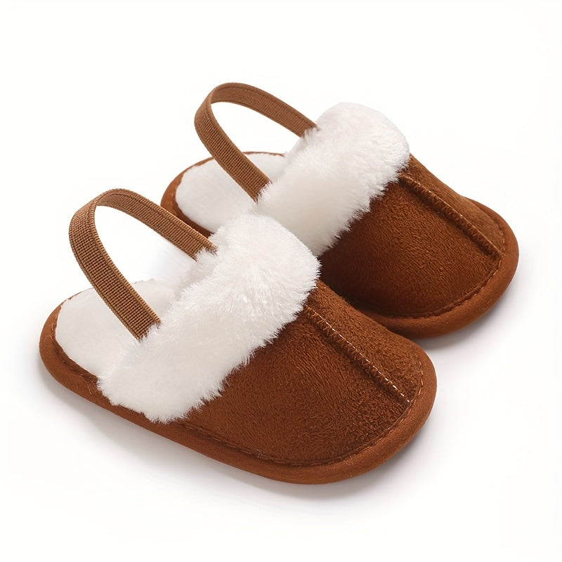 Cozy Plush Baby Girl Slippers - Soft, Non-Slip Sole for Indoor Comfort | Cute & Warm for 0-1 Year Olds | Perfect for Spring/Fall, Leisure Style, Spring/Autumn