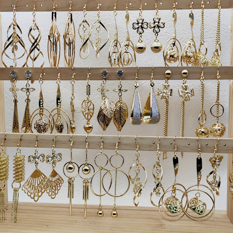 10 Pairs of Fashionable And Elegant Long Hook Women'S Earrings Flower Leaf Water Drop Design Luxury Drop Earrings Party Jewelry Set