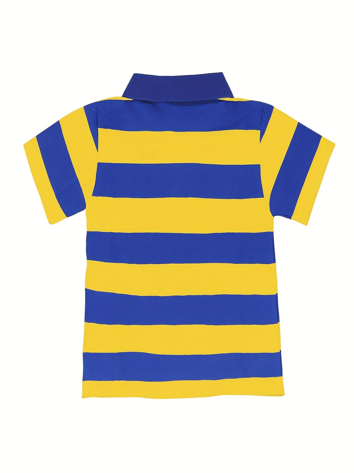 Vibrant Striped Polo T-shirt for Kids - Soft Cotton, Short Sleeve, Casual, Trendy, Perfect for Summer Holiday Party - Boys' Fun Clothing