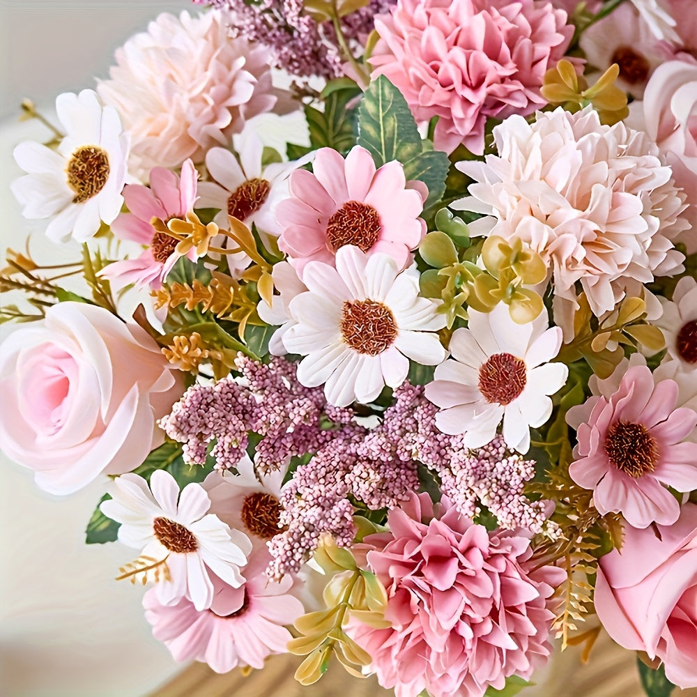 2 Bouquets of Vibrant Pink and White Peonies - Real Touch Artificial Flower Arrangement with Roses, Lavender, and Eucalyptus - Perfect for Weddings, Birthdays, Anniversaries, Mother'S Day - Indoor/Outdoor Decor, Holiday Celeb