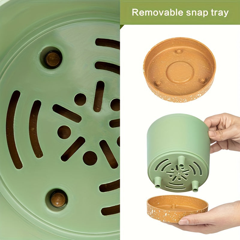 4pcs, 12.7 Cm Flower Pots, Indoor Plant Pots With Drainage Holes And Removable Base, Saucer Style Modern Decoration For Outdoor Garden Planters