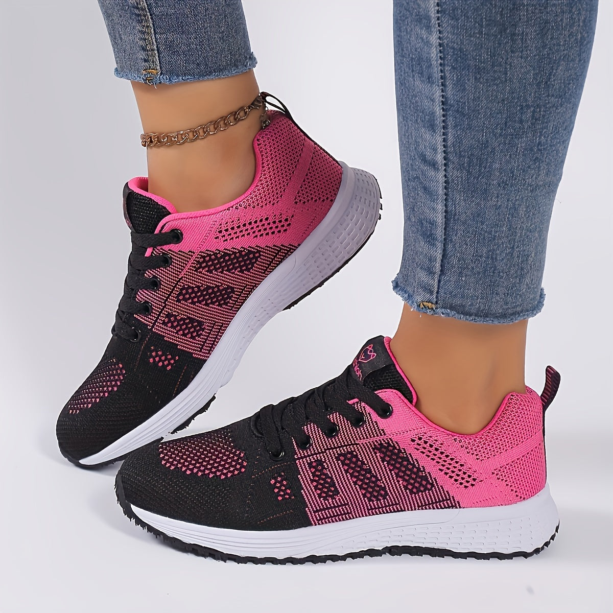 Women' Lightweight Platform Sneakers Suitable for Running, Dressy Casual & Office - Low-Top Striped Lace-Up Shoes with Cushioned Sole, Breathable Fabric Upper, Spring for Workouts, Daily Wear & Athletics (Ideal for Beginners